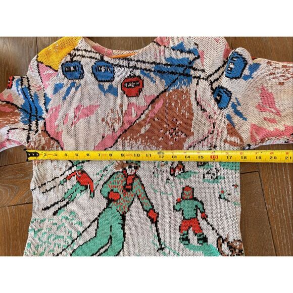 RARE Koch Vintage-Inspired Ski Scene Knit Sweater Size Small - Picture 6 of 8